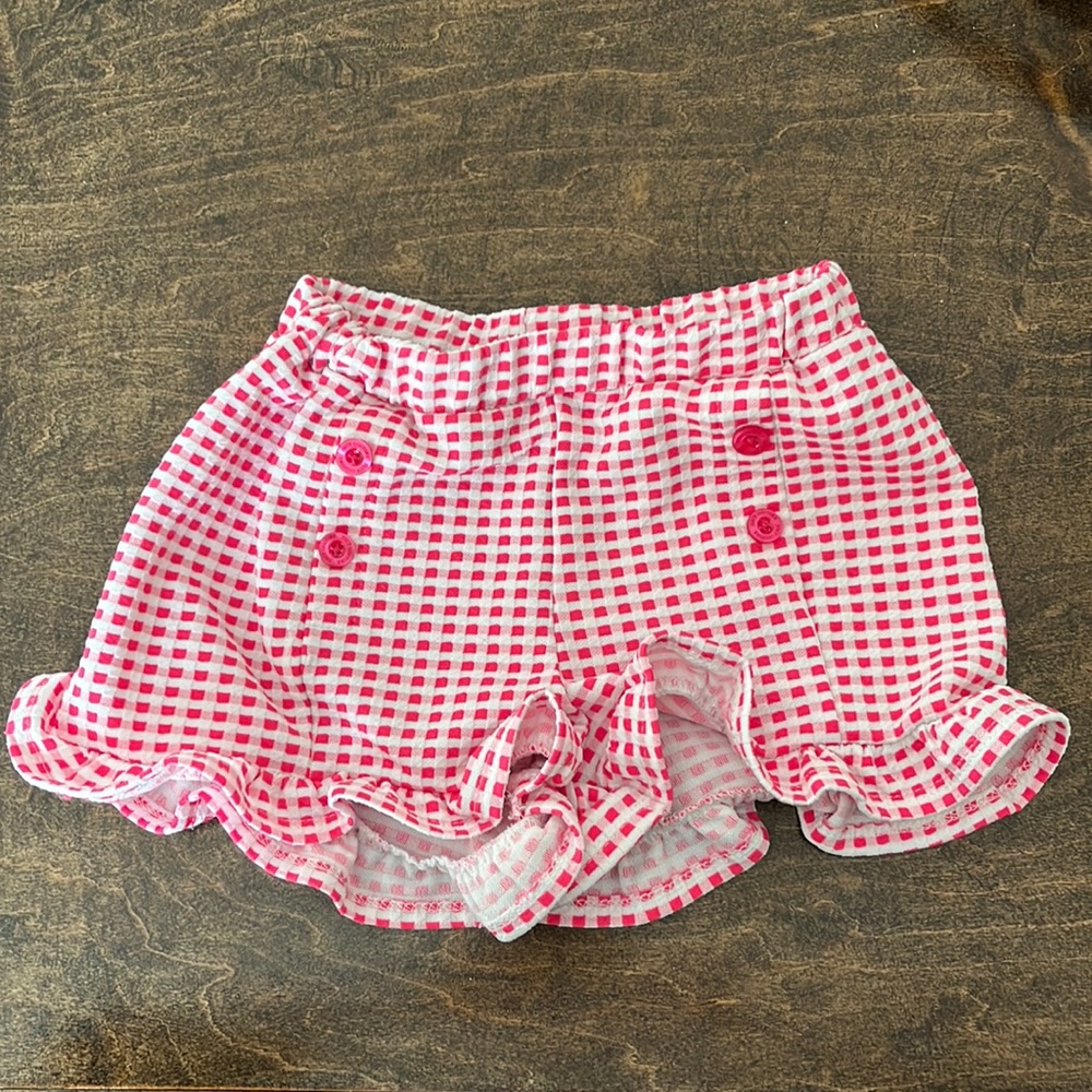 Juicy Couture Girls Pink Gingham Ruffle Shorts - Picture 1 of 5